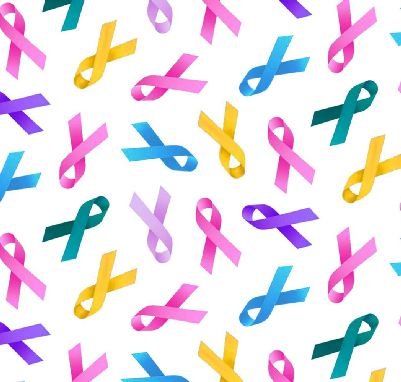 Cancer Awareness Multi Color Ribbons Rainbow Fabric Unisex Medical Surgical Scrub Caps Men & Women Tie Back and Bouffant Hat Styles