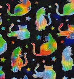 Cat Medical Scrub Top Bright Rainbow Kitty Cats Stars Unisex Style for Men & Women