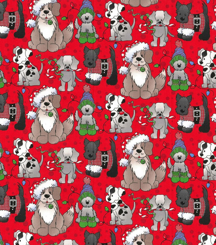 Christmas Holidays Santa Puppy Dogs with a Shimmer of Glitter Red Fabric Stethoscope cover for Medical Professionals