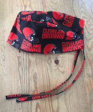 Load image into Gallery viewer, CLEVELAND BROWNS FOOTBALL Unisex Medical Surgical Scrub Caps Men &amp; Women Tie Back and Bouffant Hat Styles
