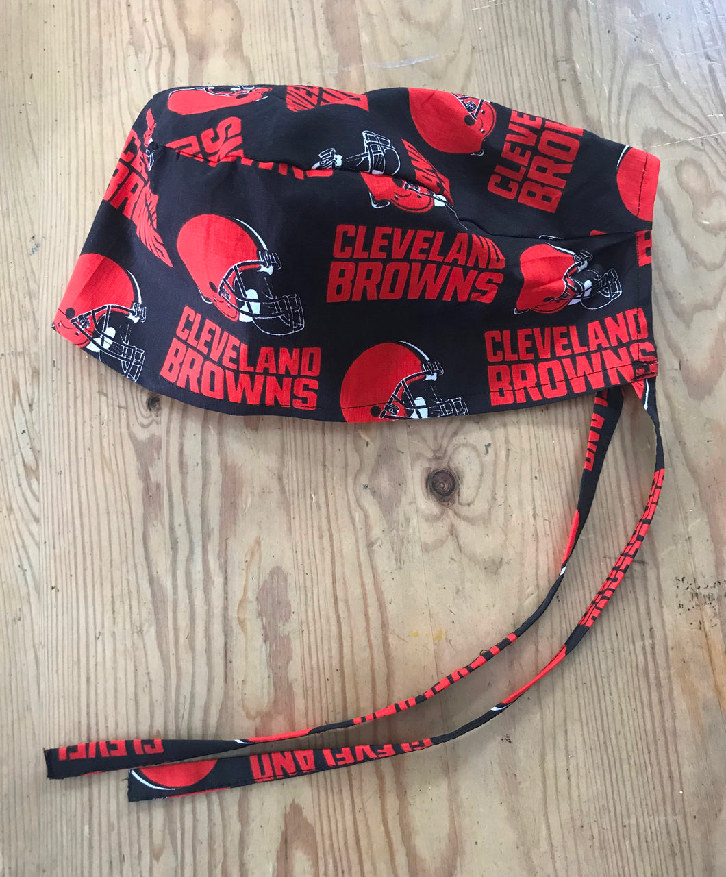 CLEVELAND BROWNS FOOTBALL Unisex Medical Surgical Scrub Caps Men & Women Tie Back and Bouffant Hat Styles