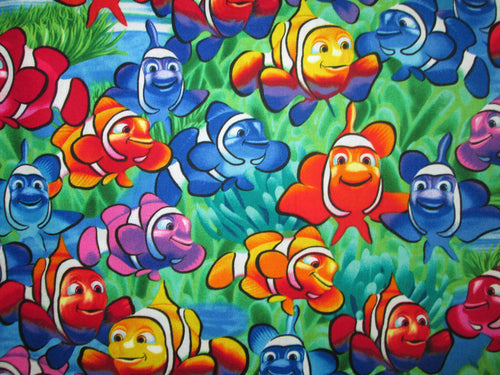 Beautiful Bright Clown Fish Fabric Unisex Medical Surgical Scrub Caps Men & Women Tie Back and Bouffant Hat Styles