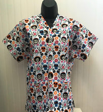 Load image into Gallery viewer, COCO Day of the Dead Remember Me Medical Scrub Top Unisex Style for Men &amp; Women
