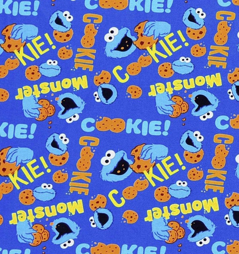 COOKIE MONSTER Blue Fabric Stethoscope sock cover for Medical Professionals