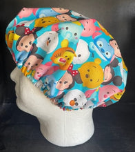 Load image into Gallery viewer, Mickey Characters Tsum Emojis Blue Fabric Unisex Medical Surgical Scrub Caps Men &amp; Women Tie Back and Bouffant Hat Styles
