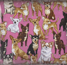 Load image into Gallery viewer, Animals So Cute Variety of Little Chihuahua Puppy Dogs on Pink Fabric Stethoscope sock cover for Medical Professionals
