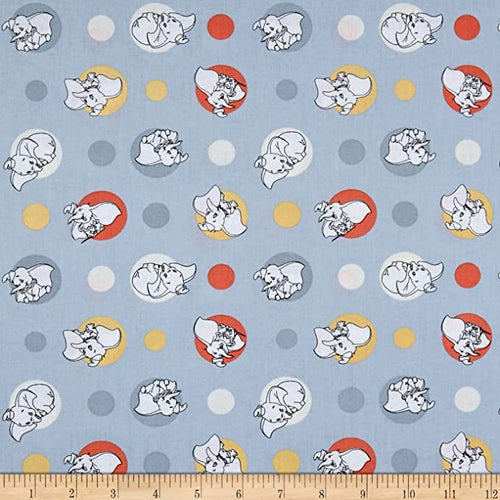 Dumbo in Colorful Dots Gray Fabric Nurse Medical Scrub Top Unisex Style for Men & Women