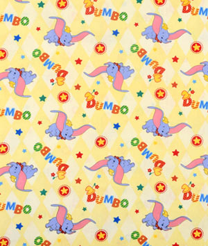 Dumbo Flying Fun Yellow Fabric Nurse Medical Scrub Top Unisex Style for Men & Women