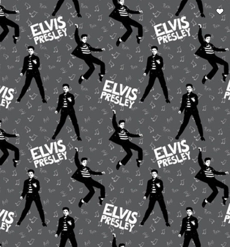 Music Elvis Presley Gray Black Fabric Unisex Medical Surgical Scrub Caps Men & Women Tie Back Bouffant Hat Styles
