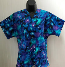 Load image into Gallery viewer, Outer Space Medical Scrub Top Galaxy Solar System Stars Unisex Style for Men &amp; Women
