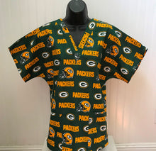 Load image into Gallery viewer, Football Green Bay Packers Medical Scrub Top Unisex Relaxed Fit Men&#39;s Scrub Top Women&#39;s Scrub Top
