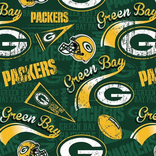 GREEN BAY PACKERS PENNANTS FOOTBALL Unisex Medical Surgical Scrub Caps Men & Women Tie Back and Bouffant Hat Styles