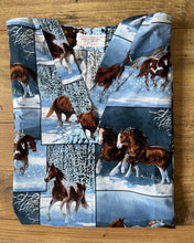 Load image into Gallery viewer, Size Large Wild Horse in Winter Snow Scrub Top Unisex Style Shirt for Men &amp; Women *IN STOCK *READY TO SHIP
