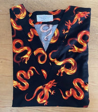 Load image into Gallery viewer, Dragon Medical Scrub Top Fire Dragon Unisex Relaxed Style for Men &amp; Women
