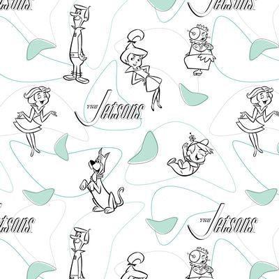 Meet the Jestons Cartoon Jetson Family White Fabric Unisex Stethoscope sock cover for Medical Professionals