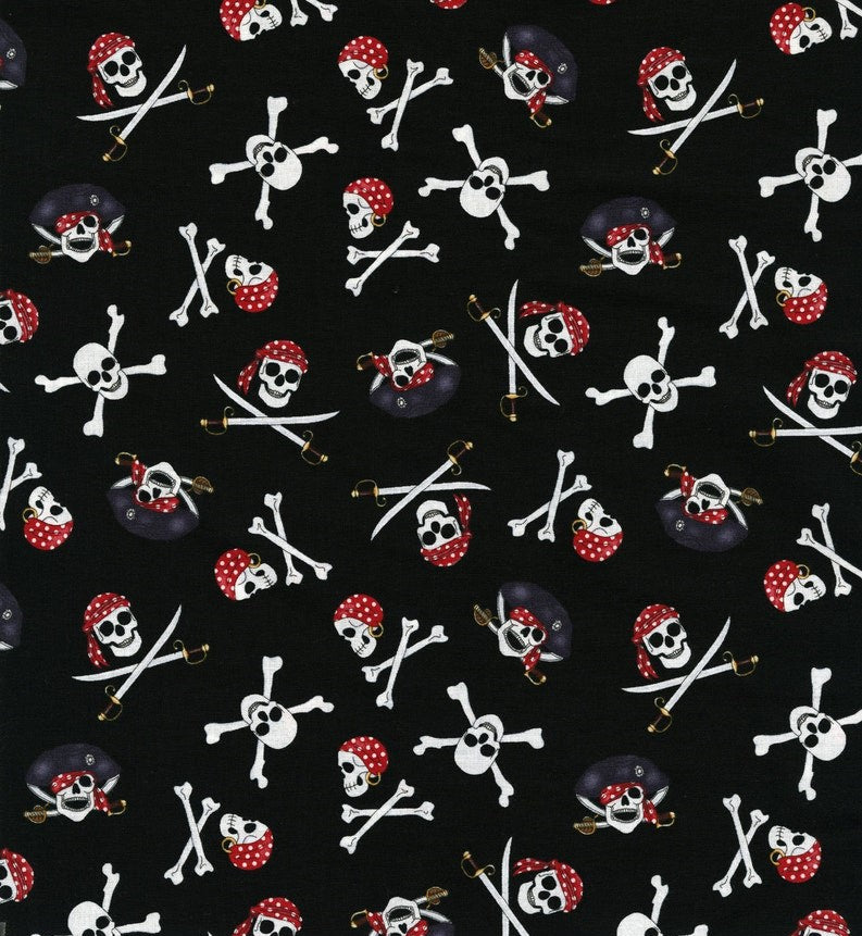 Jolly Roger Pirates Skeleton Skull Nurse Medical Scrub Top Unisex Style for Men & Women