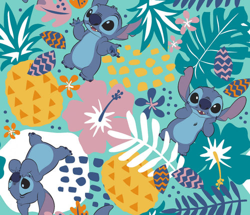 Lilo & Stitch Hawaiian Jungle Fabric Nurse Medical Scrub Top Unisex Style Shirt for Men & Women