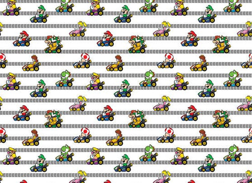 Video Game Nintendo Mario Kart Characters Fabric Unisex Medical Surgical Scrub Caps Men & Women Tie Back and Bouffant Hat Styles