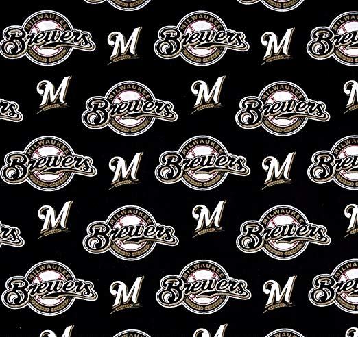 Solid Black Scrub Top with Milwaukee Brewers Baseball Fabric on *Neck Band & Pocket Options* Medical Scrub Top Unisex Style Shirt for Men & Women