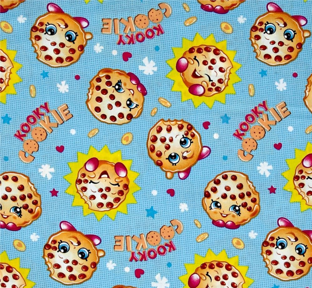 Shopkins Grocery KOOKY COOKIE Blue Fabric Nurse Medical Scrub Top Unisex Style for Men & Women