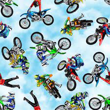 Motocross Motorcycle Riders Fabric Unisex Medical Surgical Scrub Caps Men & Women Tie Back and Bouffant Hat Styles