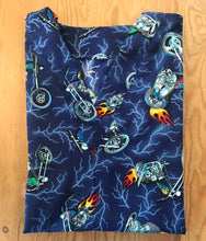 Load image into Gallery viewer, Motorcycle Medical Scrub Top Chopper Biker Flames Unisex Style for Men &amp; Women
