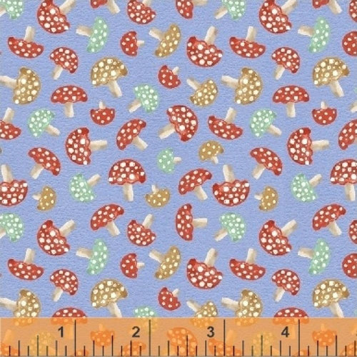 Mushroom Dots Blue Fabric Unisex Medical Surgical Scrub Caps Men & Women Tie Back and Bouffant Hat Styles