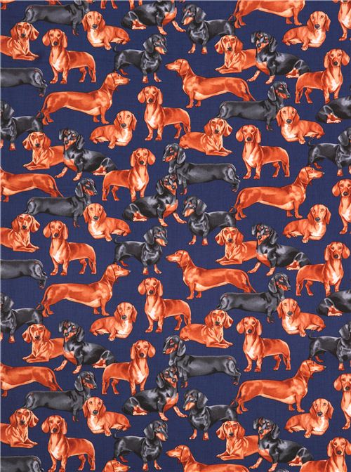 Wiener Dachshund Puppy Dogs Navy Fabric Unisex Medical Scrub Caps Men & Women Tie Back and Bouffant Hat Styles