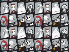 Load image into Gallery viewer, NBC Nightmare Before Christmas Stone Faced Squares Characters Fabric Stethoscope sock cover for Medical Professionals
