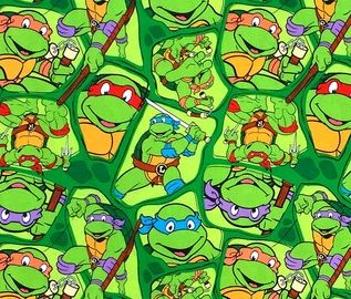 TMNT Teenage Mutant Ninja Turtles Donatello Michaelangelo Raphael Leonardo Faces  Green Fabric Nurse Medical Scrub Top Unisex Style for Men & Women