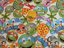 Load image into Gallery viewer, TMNT Teenage Mutant Ninja Turtles Emojis Donatello Michaelangelo Raphael Leonardo White Fabric Nurse Medical Scrub Top Unisex Style for Men &amp; Women
