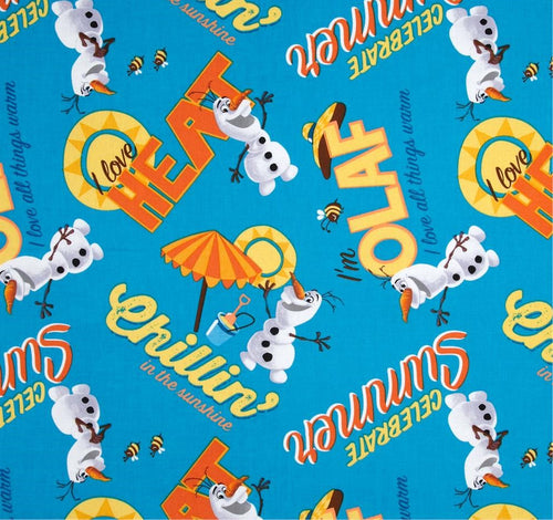 Frozen OLAF Chillin' in the Sunshine Beach Fabric Nurse Medical Scrub Top Unisex Style for Men & Women