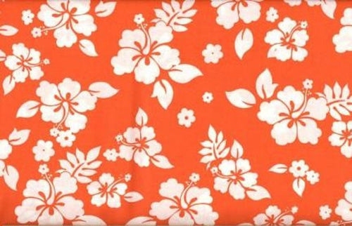 Hawaiian Tropical Hibiscus Flower Orange White Fabric Stethoscope sock cover for Medical Professionals