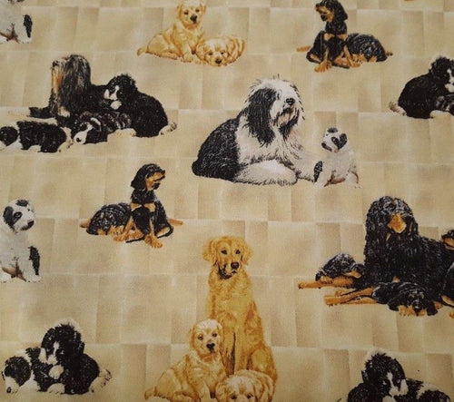 Variety of Dog Breeds Parents with Puppies Nurse Medical Scrub Top Unisex Style for Men & Women