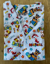 Load image into Gallery viewer, PAW Patrol Medical Scrub Top Rescue Characters CHASE MARSHALL RUBBLE Unisex Style for Men &amp; Women
