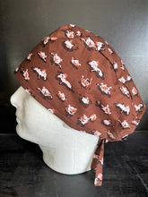 Load image into Gallery viewer, Pigs playing in the mud Fabric Unisex Medical Surgical Scrub Caps Men &amp; Women Tie Back and Bouffant Hat Styles
