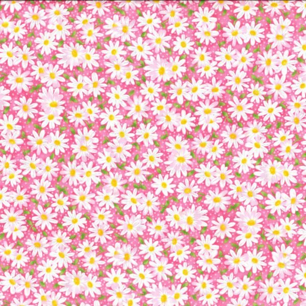 Floral Pink Daisies Fabric Unisex Medical Surgical Scrub Caps Men & Women Tie Back and Bouffant Hat Styles