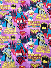 Load image into Gallery viewer, Superhero Girl Power Wonder Woman Bat Woman Super Girl Pink Fabric Nurse Medical Scrub Top Unisex Style for Men &amp; Women
