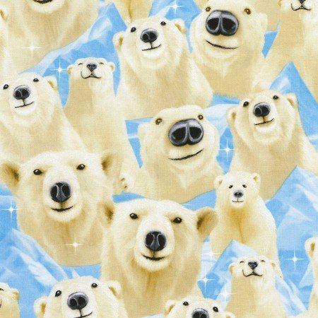 Polar Bear Selfies Fabric Nurse Medical Scrub Top Unisex Style for Men & Women