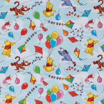 Winnie the Pooh Medical Scrub Top Flying Kites & Balloons Unisex Style Shirt for Men & Women