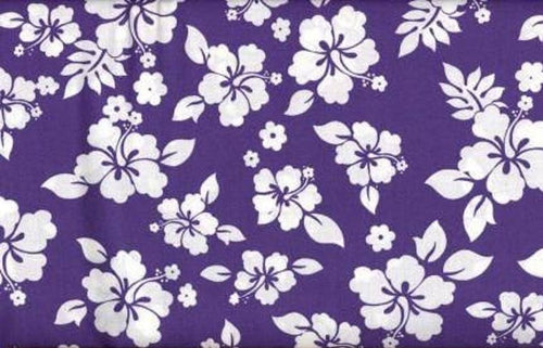 Hawaiian Tropical Hibiscus Flower Purple White Fabric Stethoscope sock cover for Medical Professionals