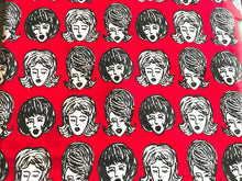 Load image into Gallery viewer, etro Women with Bouffant Hair in a Row on Red Fabric Hair Dresser Cosmetology Nurse Medical Scrub Top Unisex Style for Men &amp; Women
