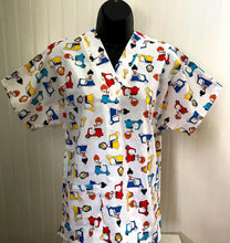 Load image into Gallery viewer, Retro Vespa Medical Scrub Top Girls on Scooters Unisex Style Shirt for Men &amp; Women
