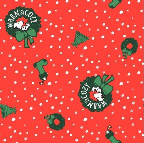 Christmas Snoopy Wreath Warm & Cozy Medical Scrub Top Unisex Style for Men & Women