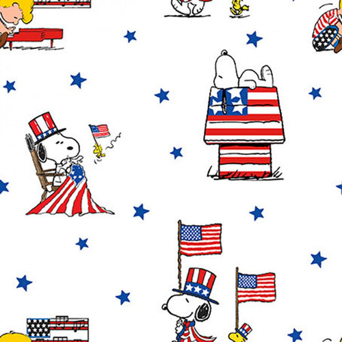 Patriotic USA Flag Peanuts Characters Snoopy White Fabric Nurse Medical Top Unisex Shirt Style for Men & Women