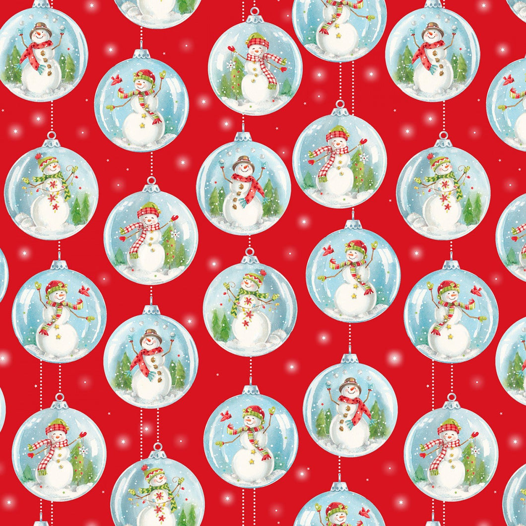 Merry Christmas Snowman Snow Globe Red Fabric Stethoscope sock cover for Medical Professionals