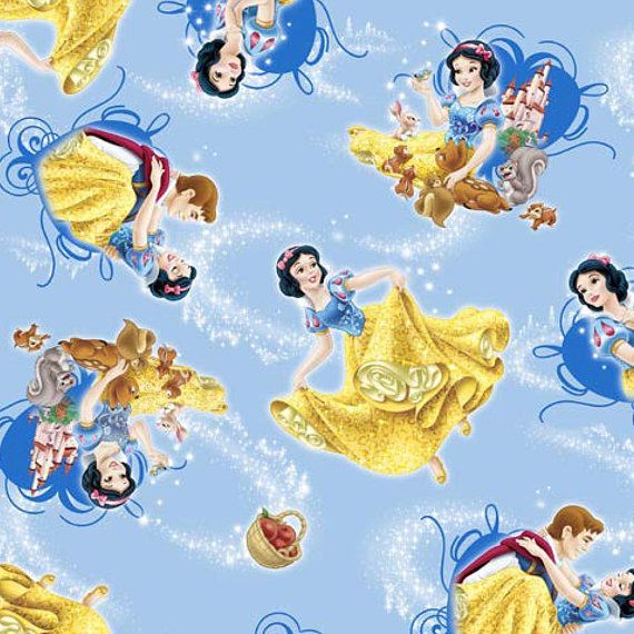 Snow White with Prince Charming Blue Fabric Unisex Medical Surgical Scrub Caps Men & Women Tie Back and Bouffant Hat Styles