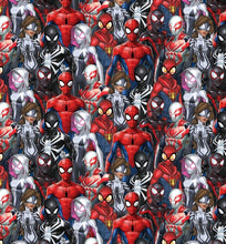 Load image into Gallery viewer, Super Hero The Amazing Spider-Man &amp; Spidey Friends Fabric Nurse Medical Scrub Top Unisex Style Shirt for Men &amp; Women
