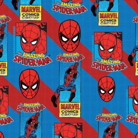 Super Heroes Amazing Spider Man Blue & Red Fabric Unisex Medical Surgical Scrub Caps Men & Women Tie Back and Bouffant Hat Styles