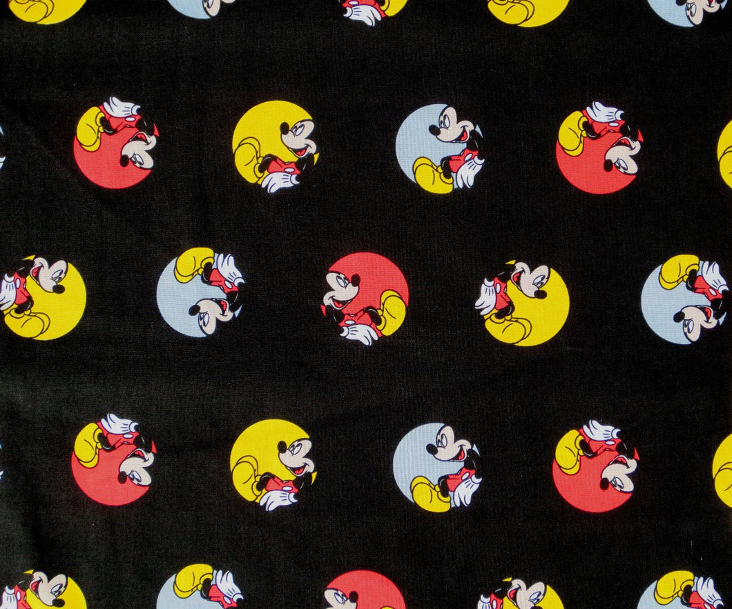 Mickey Mouse in Circle Black Fabric Nurse Medical Scrub Top Unisex Style for Men & Women